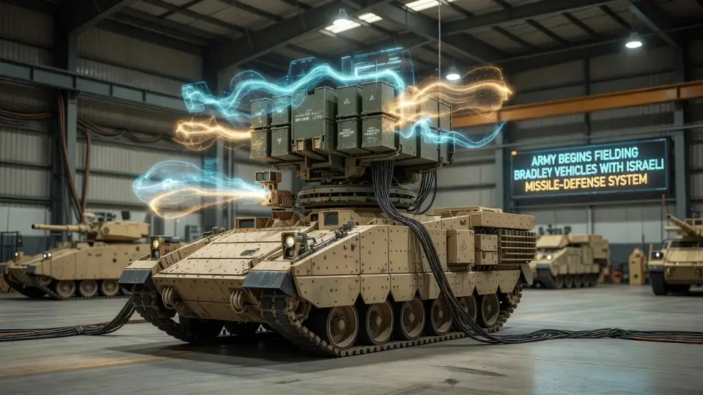 Army Begins Fielding Bradley Vehicles With Israeli Missile-Defense System